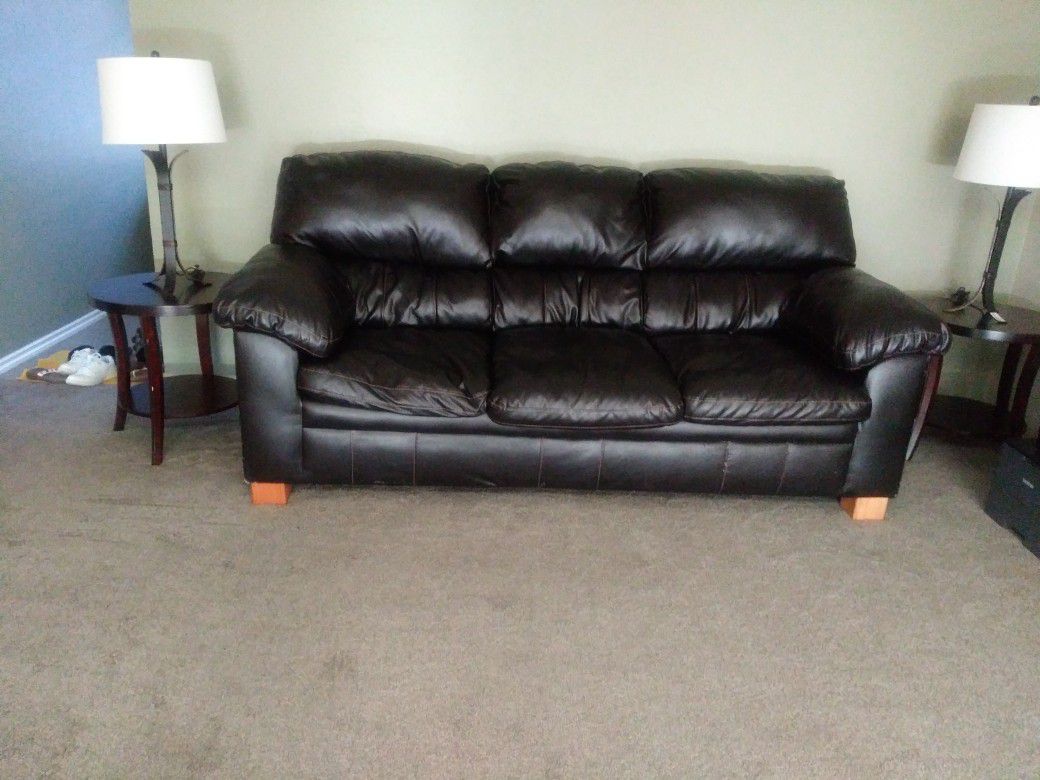  Dark Brown Leather Couch, Smoke Free Home, and No Pet's.