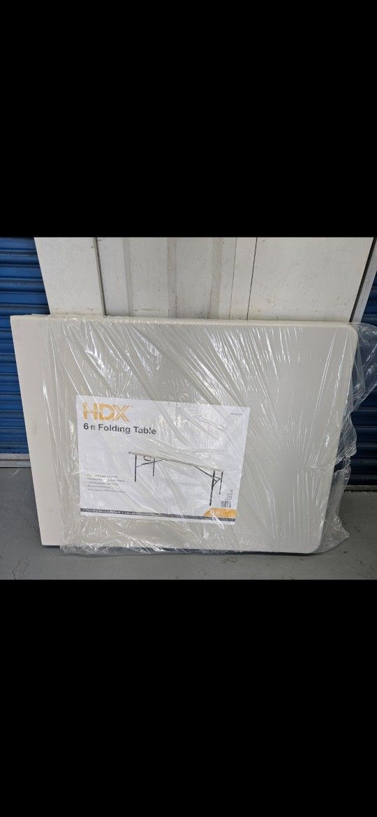 Hdx 6ft Folding Table New Never Used
