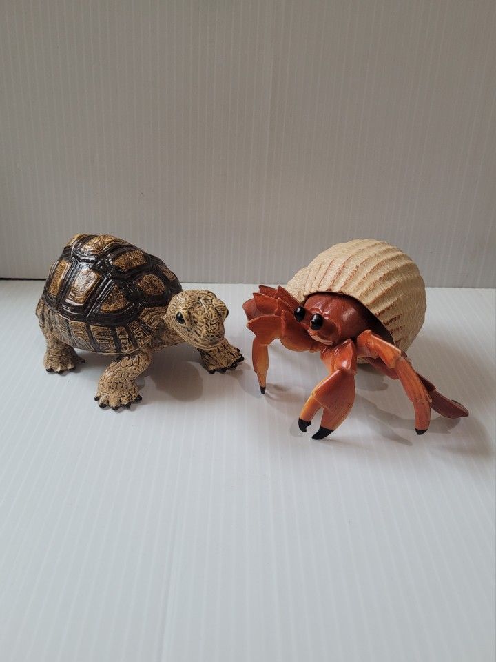 Vintage SAFARI LTD Turtle Tortoise / Hermit Crab Figurine Toys Plastic 4.5" Long