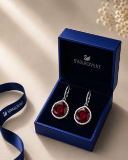 Authentic Swarovski Breeze Ruby Red Earrings #(contact info removed)