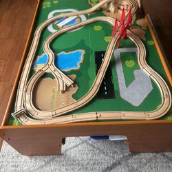 KidKraft Ride Around Town Wooden Train Set and Table