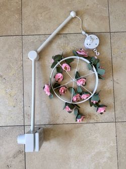 Pottery Barn Pink Flower Mobile and Arm $35 OBO