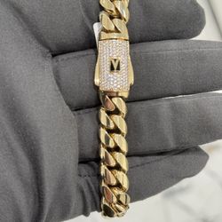 14k Yellow Gold Mónaco Bracelet 8” / 11.75mm