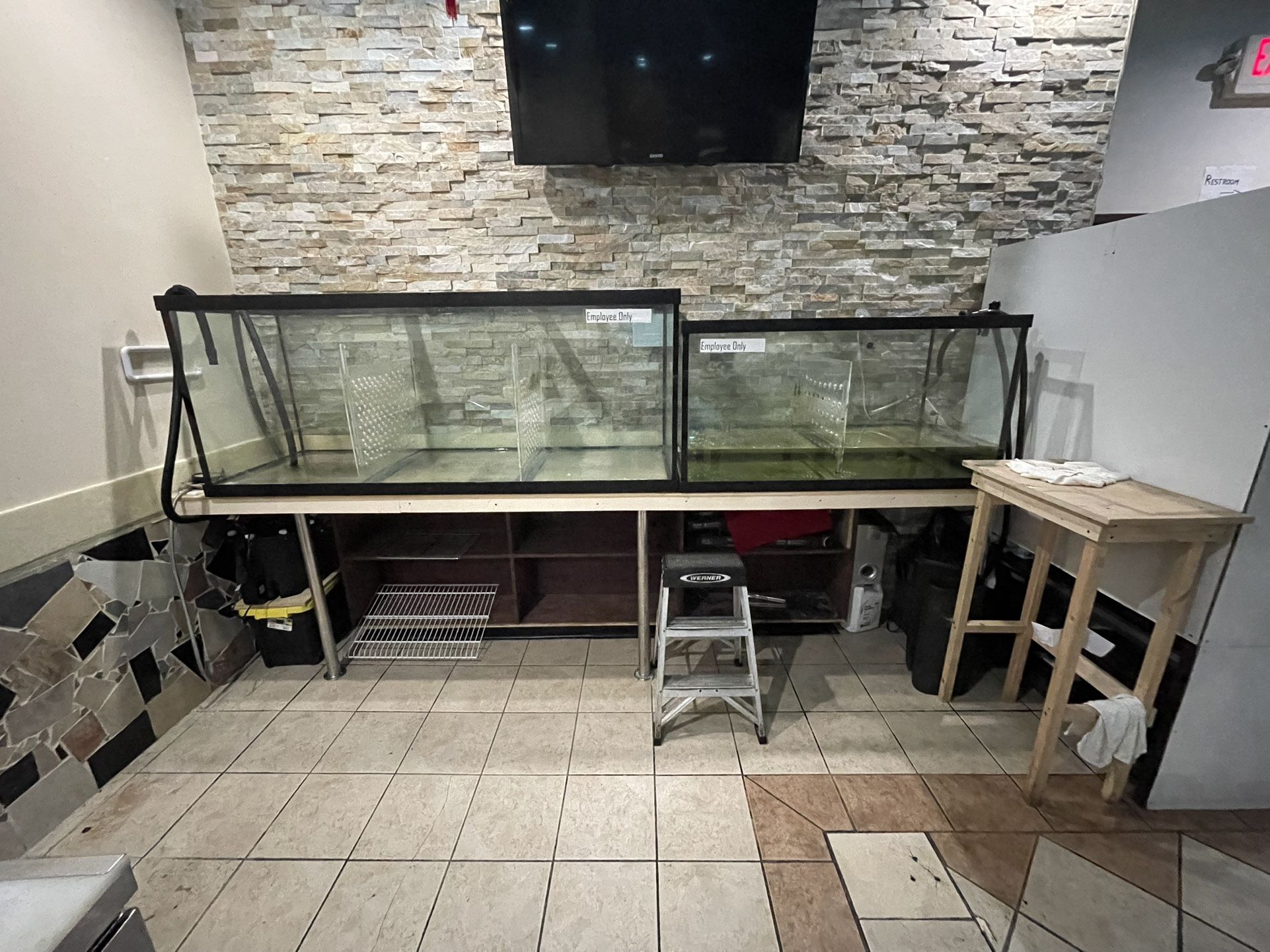 fish tank and pump