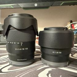 Sony 18-135mm 3.5-5.6 OSS  and Sony 50mm F1.8