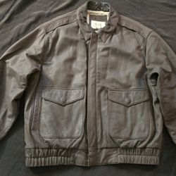 Vtg. Men's G-111 Leather Authentic Brown Bomber/Jacket  Size XL Rare!