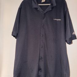 Vintage Adidas NBA Los Angeles Lakers Textured Short Sleeve Button Up Shirt XL