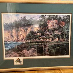 Large Framed Tropical Painting