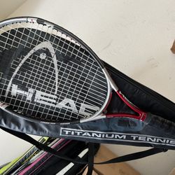 Head Ti Carbon 9000 Tennis Racquet Racket With Case And New Over Grip