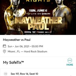 Mayweather Vs Paul Floor Seat Row 14