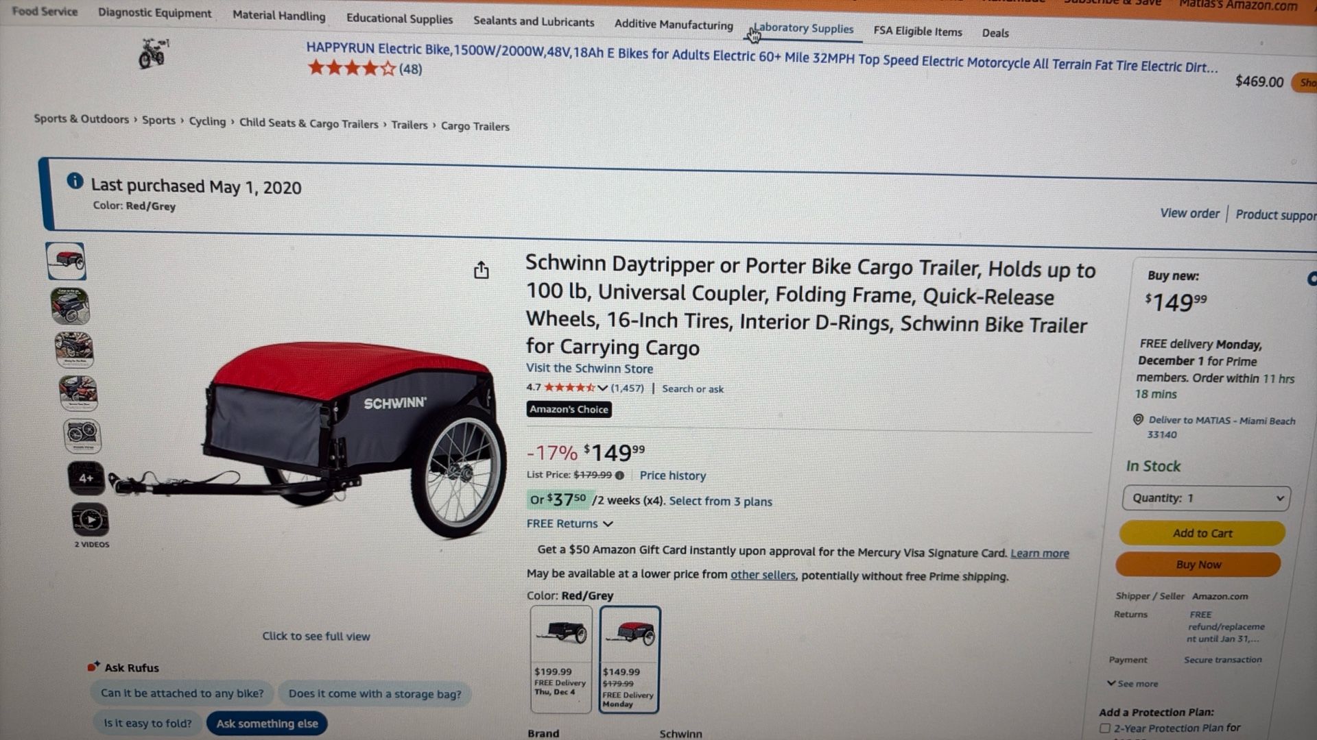 Bike Trailer. Never Used. Opened Box