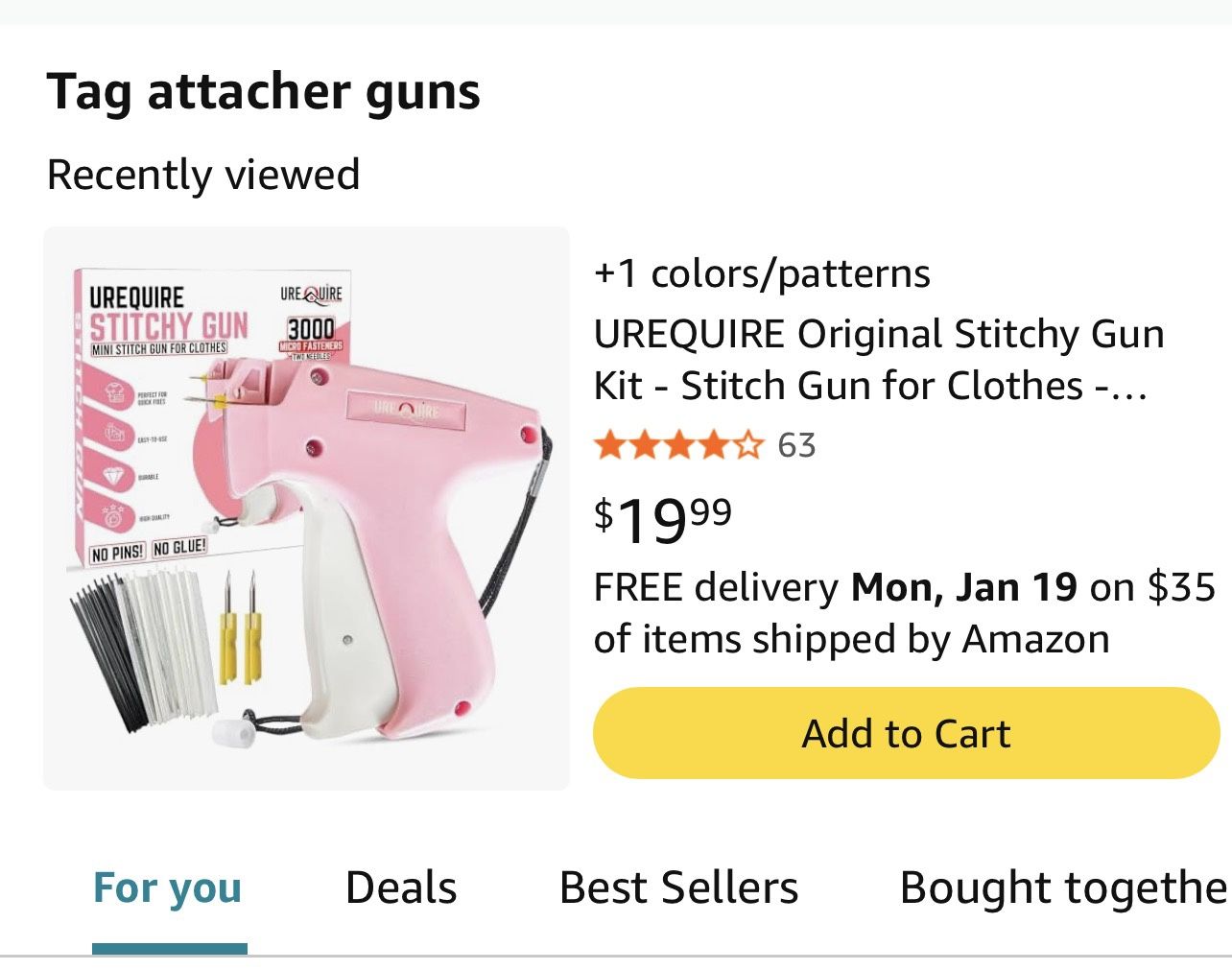 Stitch Gun For Clothes, Quilting, Hemming, Tagging