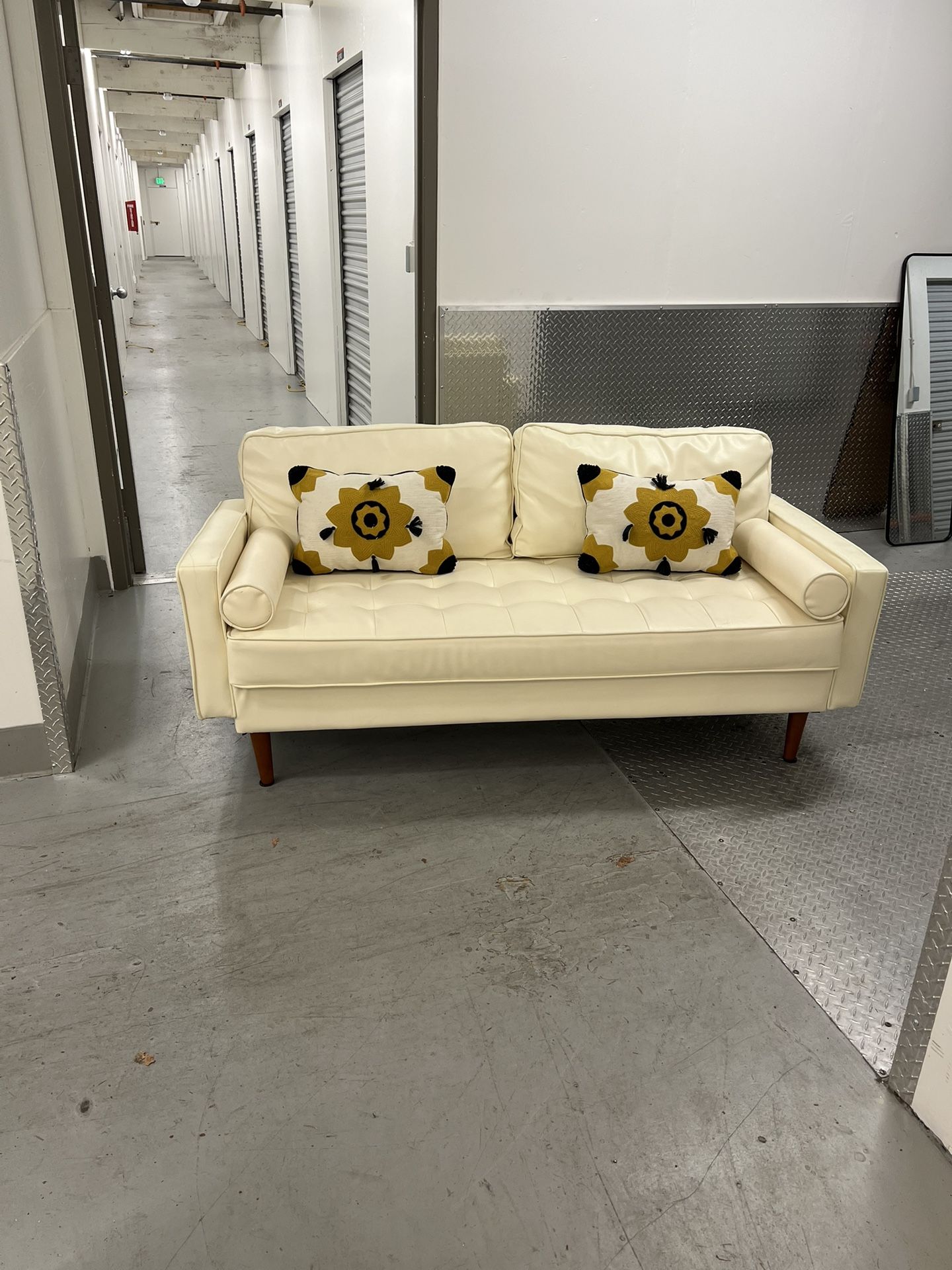 Mcm Creamy Leather Sofa