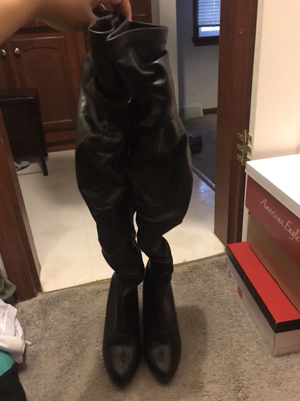 Black Thigh Boots Size 9- $30