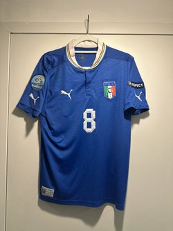 Authentic Italy 2012/13 Puma Home Marchisio #8 With Euro 2012 Patches (Medium)