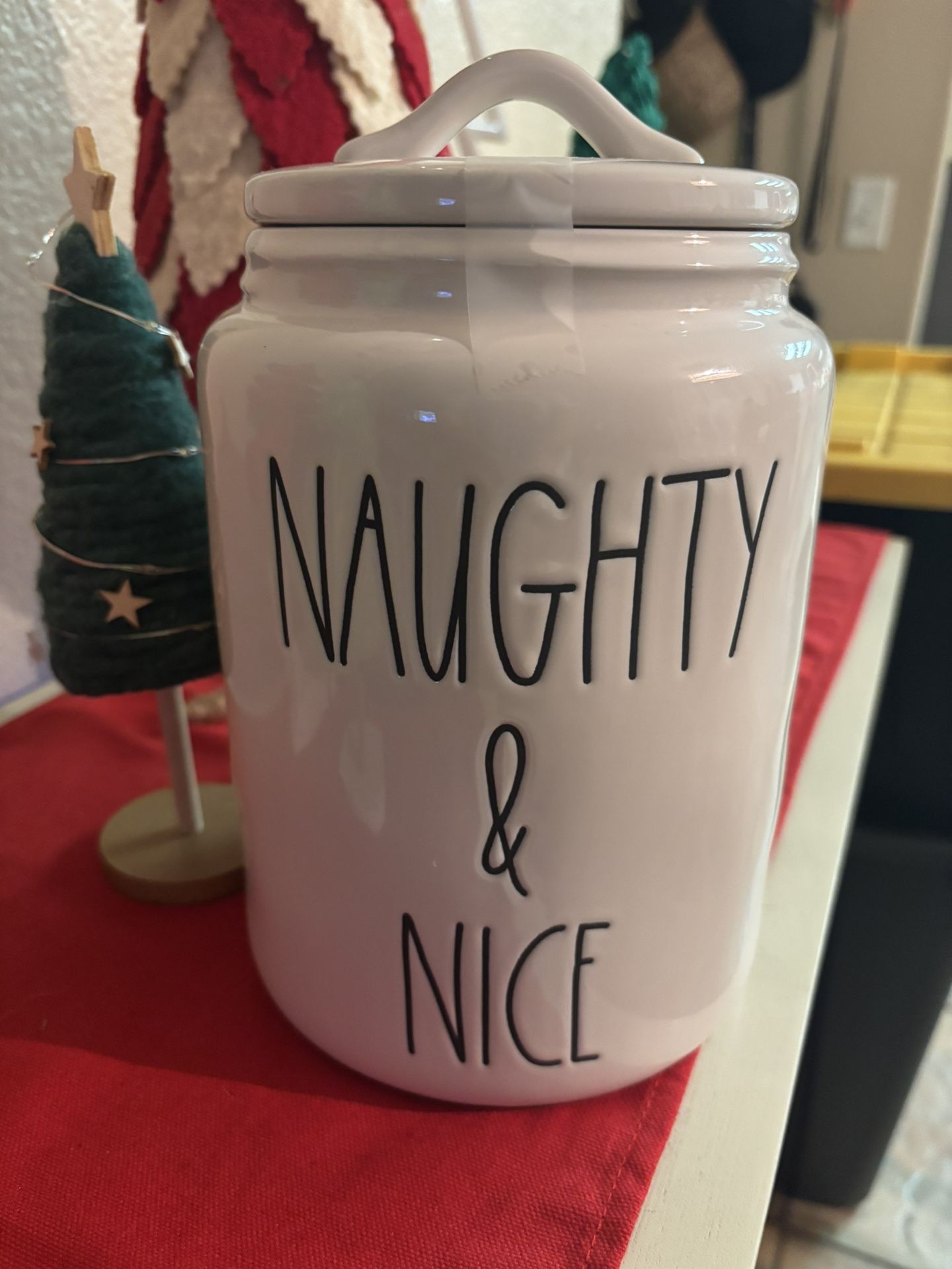 Rae Dunn Naughty And Nice Large Canister