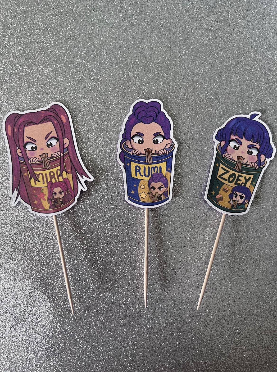Kpop Demon Hunters Cupcake Toppers
