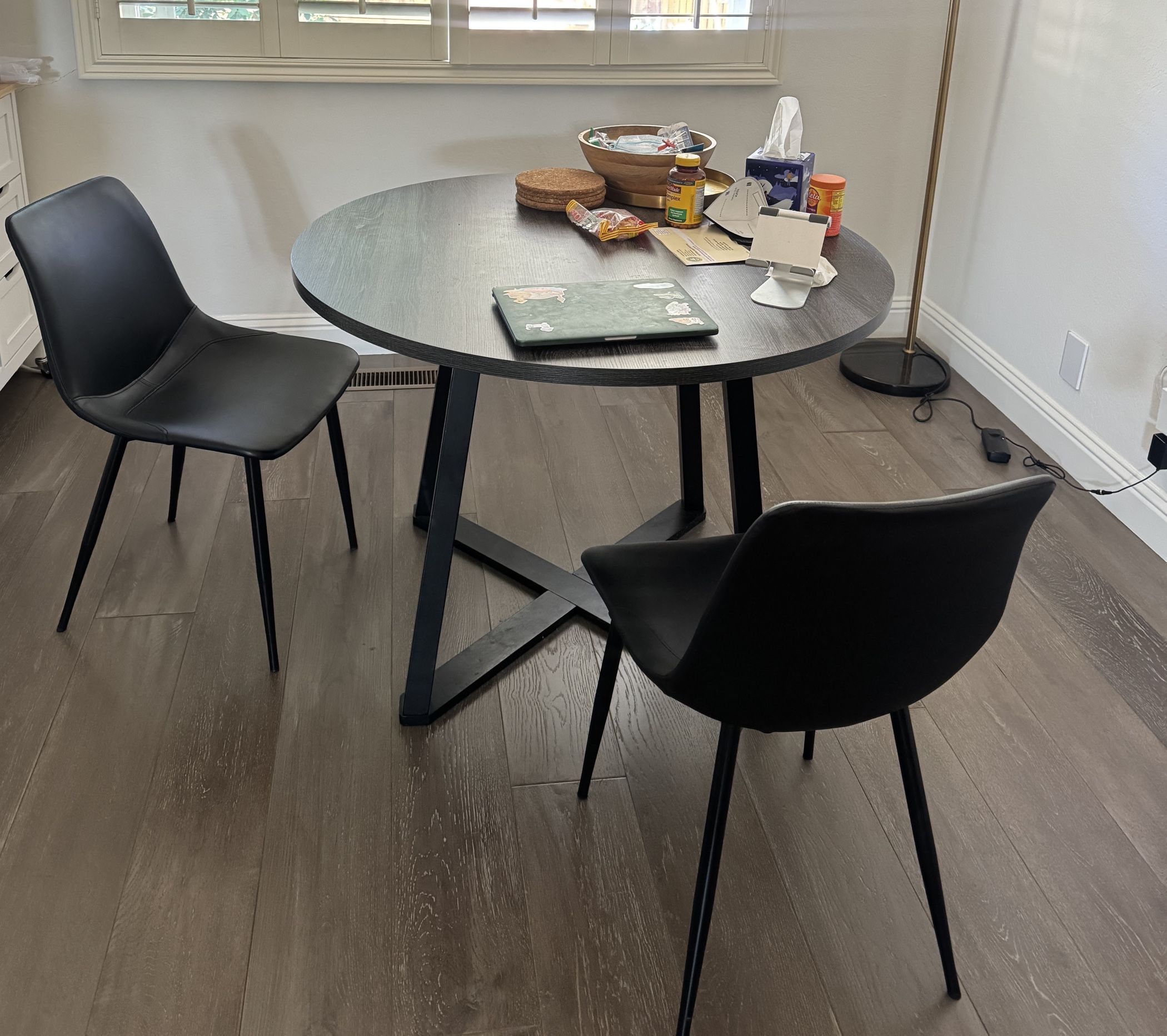 Ashley centiar round dining table with 2 chairs 
