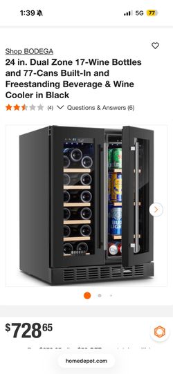 BODEGACOOLER 24 Inch Dual Zone Wine and Beverage Refrigerator
