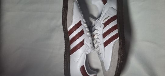 Adidas Samba Classic White/Burgundy Leather Sneakers