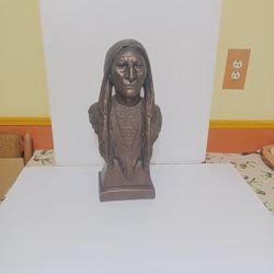 Chalkware Bust Of A Native American 
