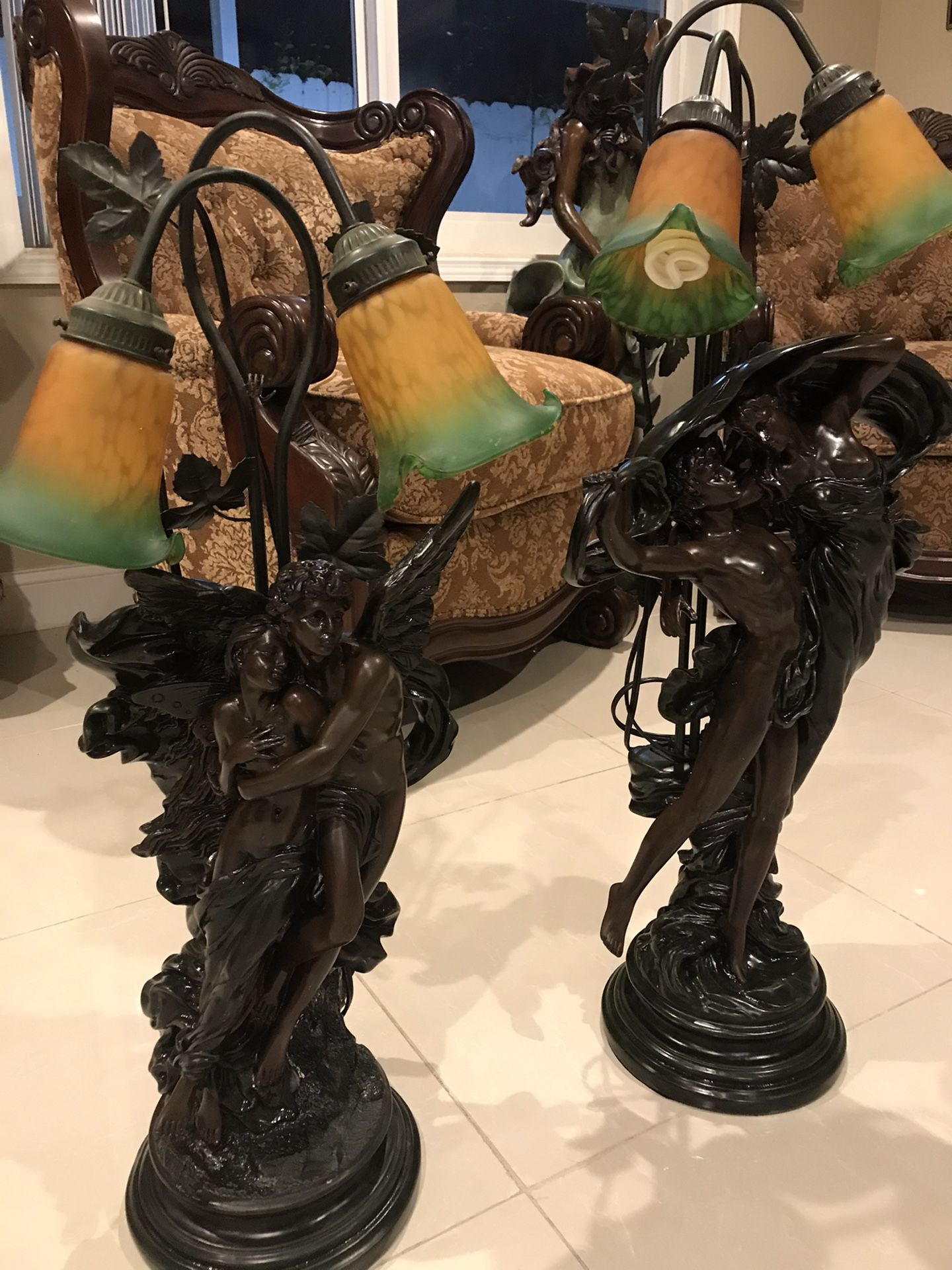Lámparas statues antique