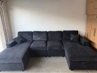 💲Was More, Now Just $500 Sofa Black Sectional Double Chaise