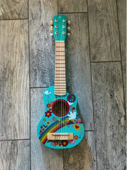 Hape Kid's Flower Power First Musical Guitar| 26 Inch Musical Instrument with Vibrant Sound and Tunable Nylon Strings