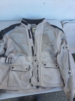 Bilt Explorer Air Mens Size  2XL Motorcyle Tan / Black Jacket Shoulder Elbow Pads