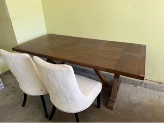 Wood dinner table with 4 chairs