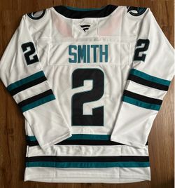 Stitched San Jose Sharks jersey Will Smith small medium large XL 2X 3X White
