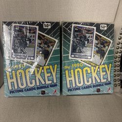 2 - 1990 Factory Sealed Topps Hockey Card Wax Boxes 72 Unopened Packs