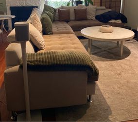 Large tufted sectional sofa