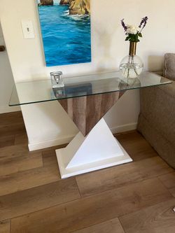 Modern glass entry table