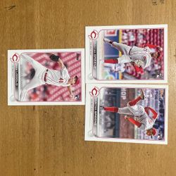 2022 TOPPS UPDATE CINCINNATI REDS 3 CARD ROOKIE LOT 