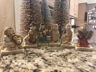 Set of 6 porcelain collectible Bible Character Ornaments