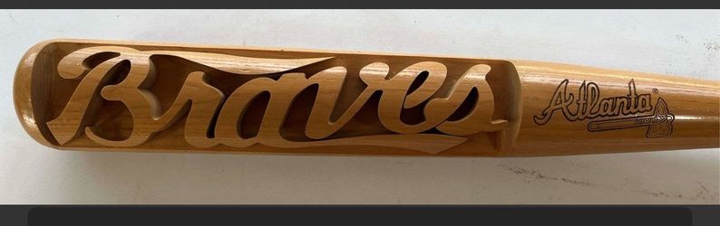 1994 Atlanta Braves Carved Heavy Hitter Baseball Bat Wooden MLB Tomahawk Logo Engraved