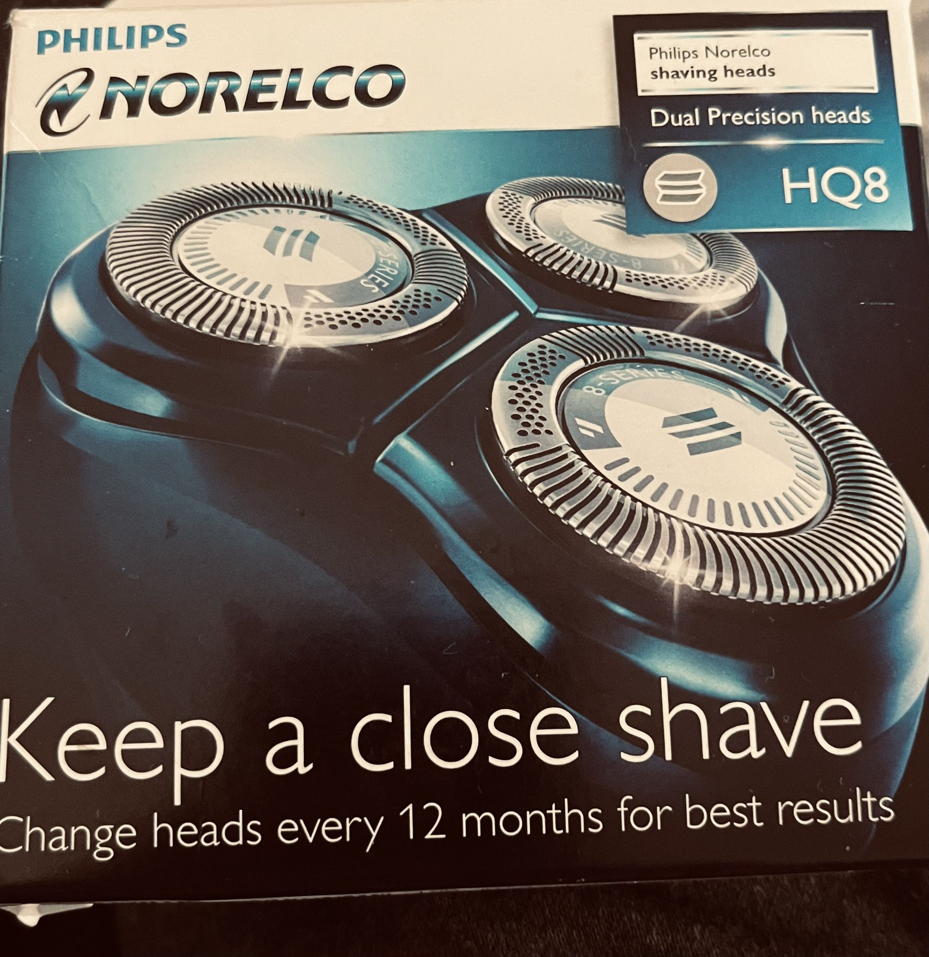 Philips Norelco HQ8 Replacement Men's Electric Shaver Heads with Dual Blades