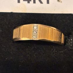 Men Gold Diamond Ring 14kt