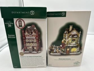 2 DEPT 56 # 58756 CHARLES DARBY PERFUMERY #58712 hospital for sick children at ormond street broken