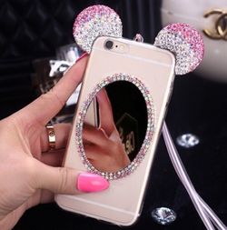 Mouse ear bling out mirror phone case for iPhone 6