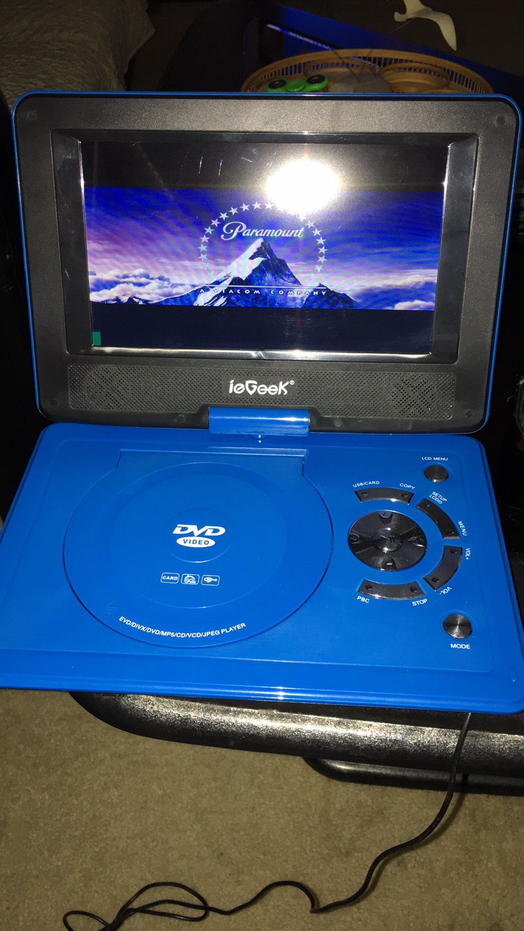ieGeek 11.5" Portableh DVD Player with SD Card/USB Port, , new 30.00