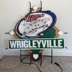 Vintage Cubs wrigleyville neon sign
