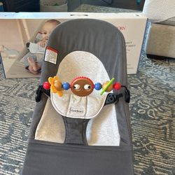 Baby Bjorn Bouncer & Wooden Toy Bar