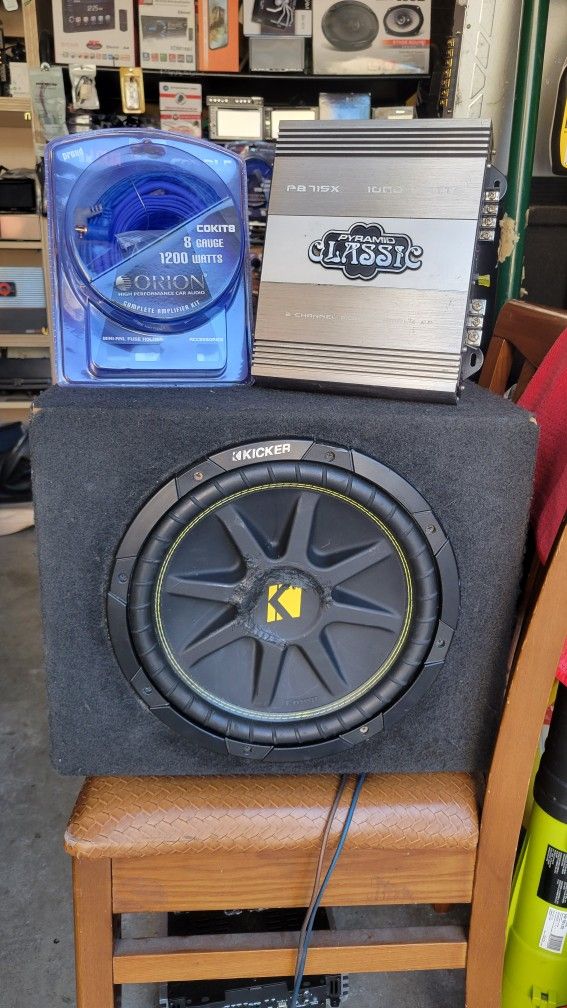 12inch Kicker Comp And Amplifier 1000 Watts And Kit 
