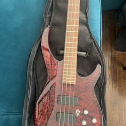 Electric Bass Guitar + Case