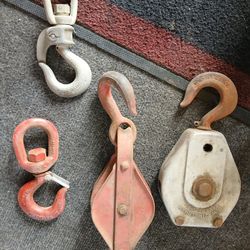 Set of Old Pullys and Hooks