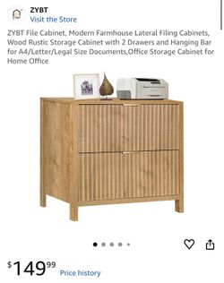 ZYBT File Cabinet, Modern Farmhouse Lateral Filing Cabinets, Wood Rustic Storage Cabinet with 2 Drawers and Hanging Bar for A4/Letter/Legal Size Docum