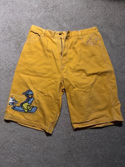Raw Blue A.B.R Mustard Cargo Jorts ‘T-Bone Vs Tubby-T’