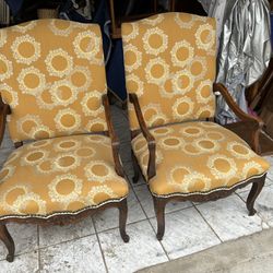 Pair Of Antique Country French Chairs. 